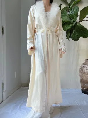 Vintage Silk Feather Collar Robe - OSFM