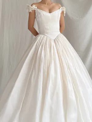 Vintage Silk Organza Off-the-Shoulder Gown - XS/2