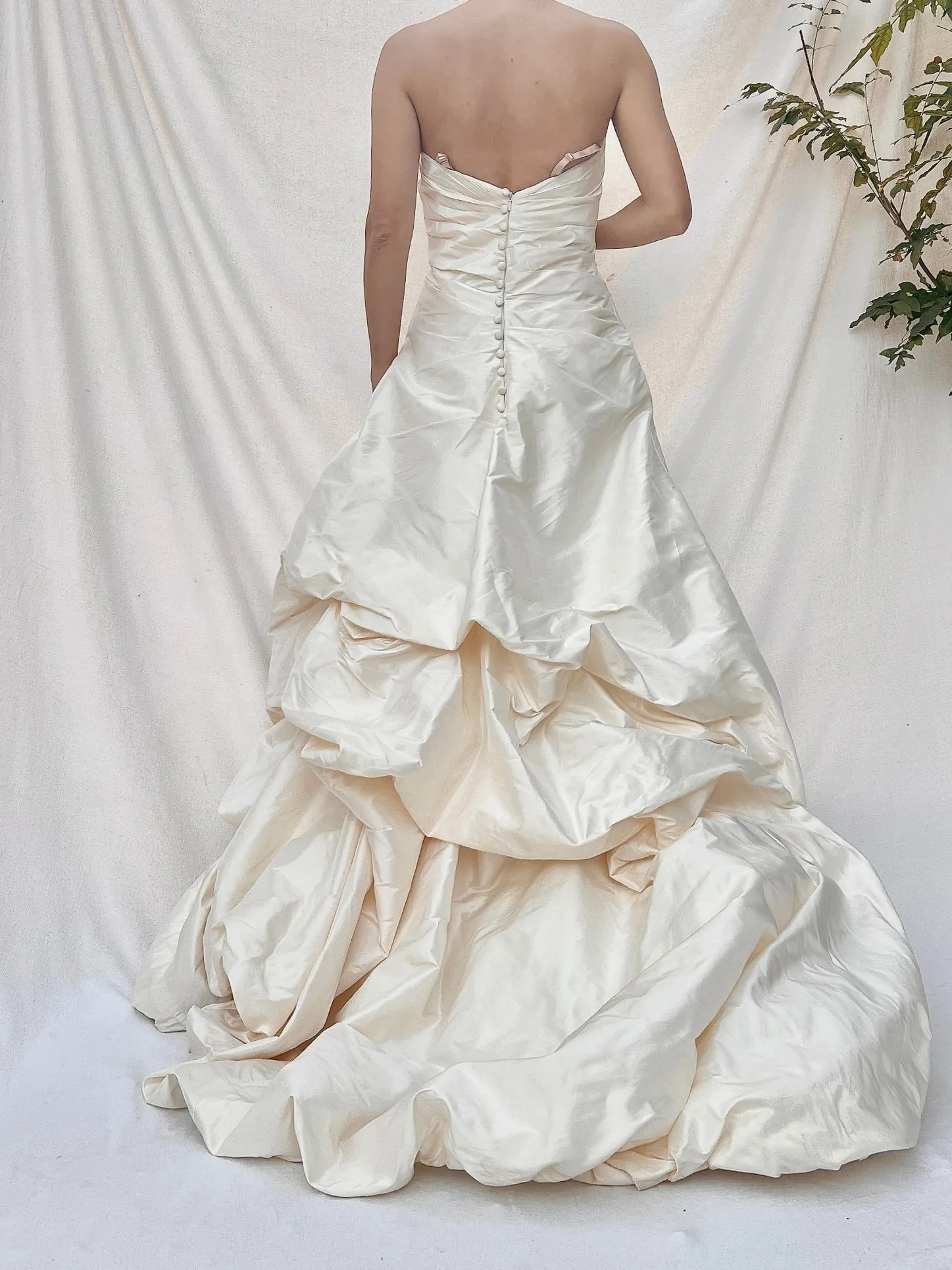 Vintage Silk Strapless Gown - S