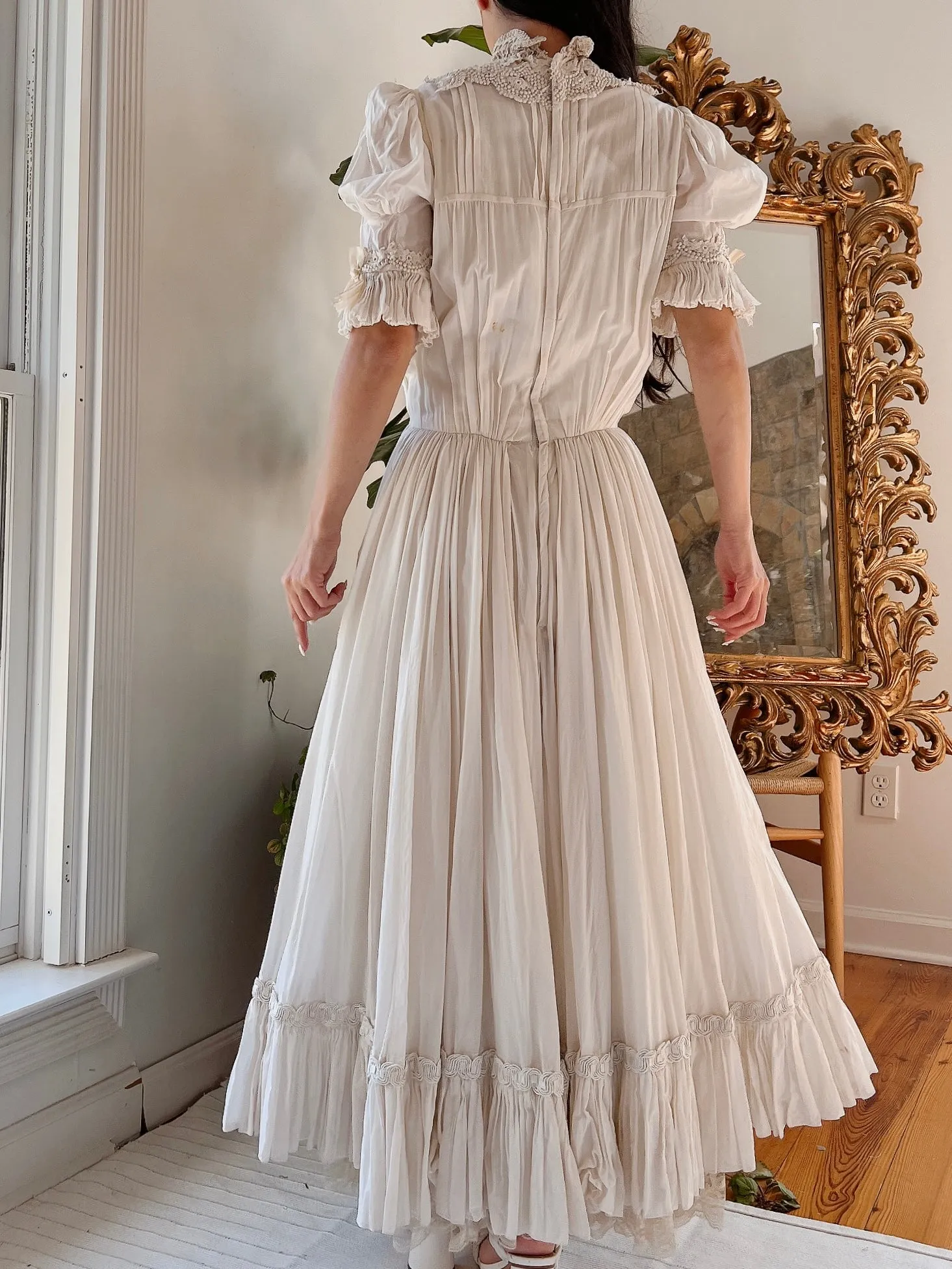 Vintage Silk/Cotton High Neck Dress - XS