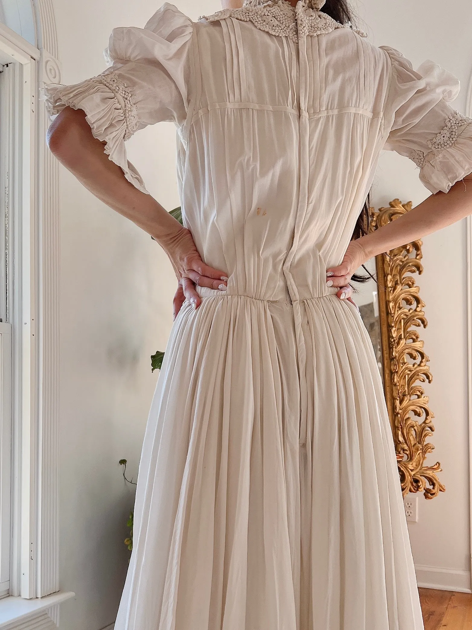 Vintage Silk/Cotton High Neck Dress - XS