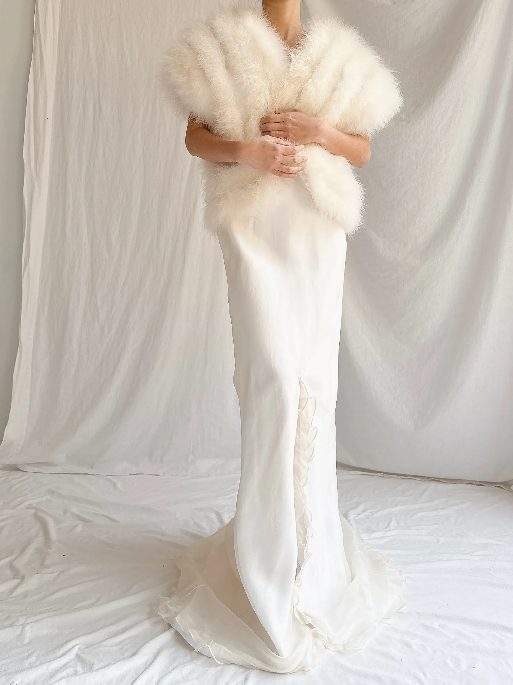 Vintage Sleeveless Feather Jacket - OSFM