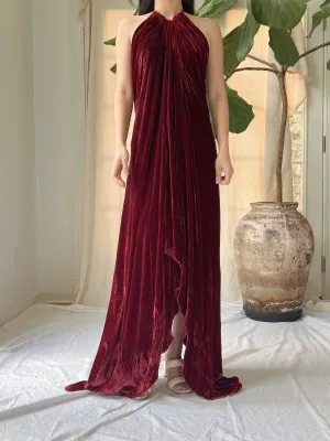 Vintage Velvet Halter Dress - OSFM