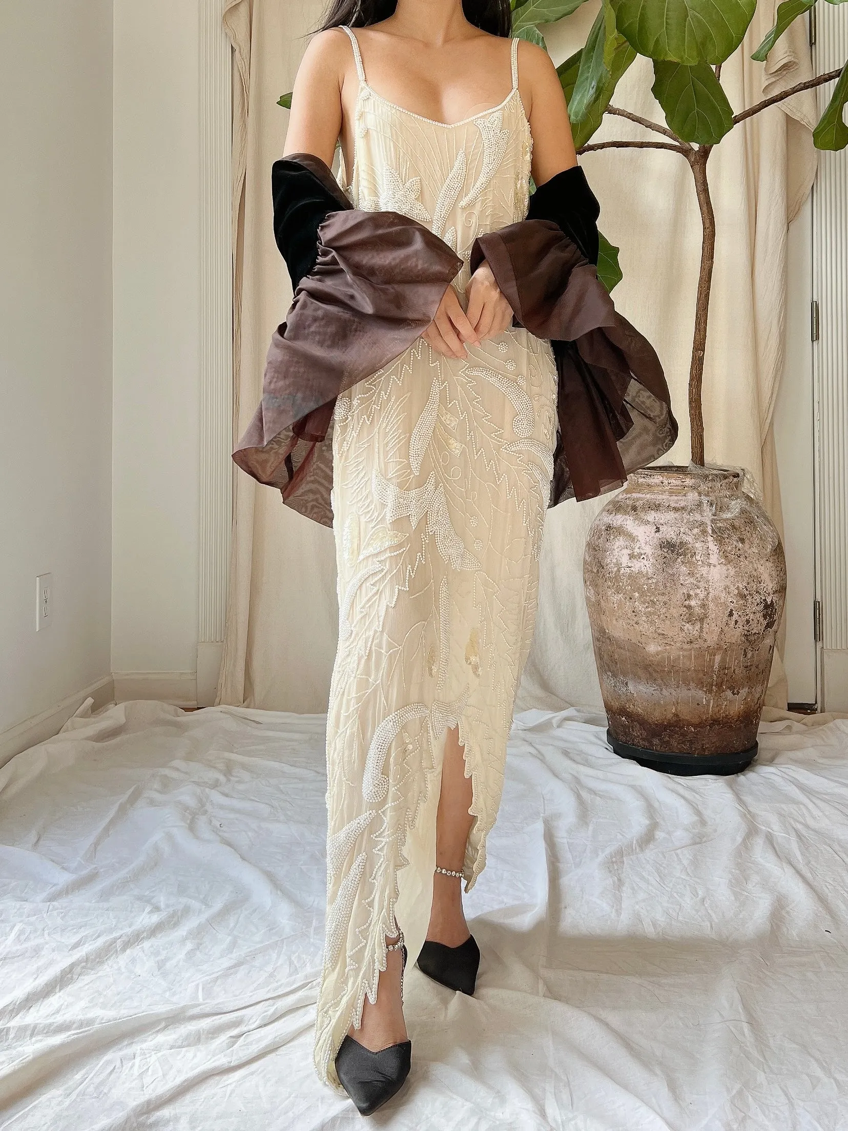 Vintage Velvet Ombre Shawl - OSFA