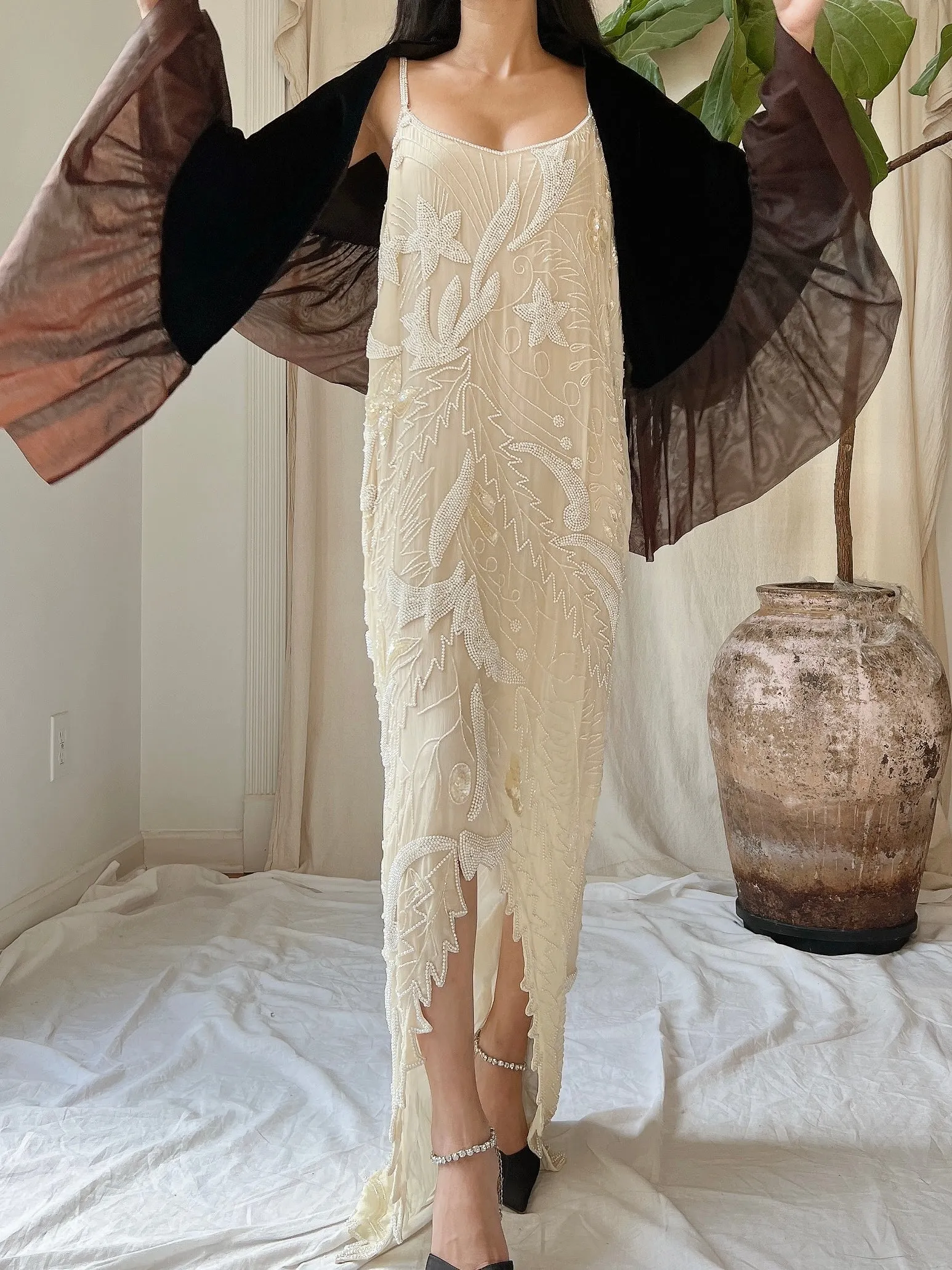 Vintage Velvet Ombre Shawl - OSFA