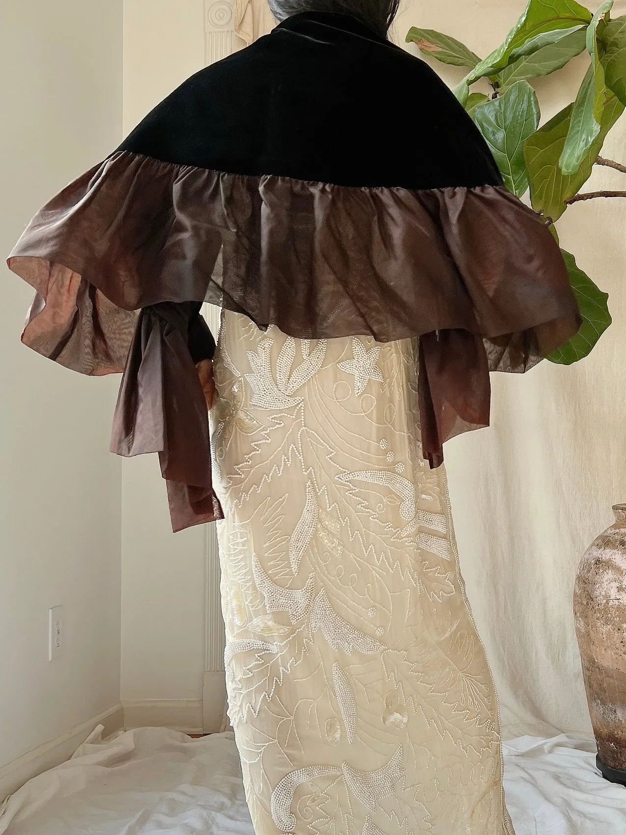 Vintage Velvet Ombre Shawl - OSFA