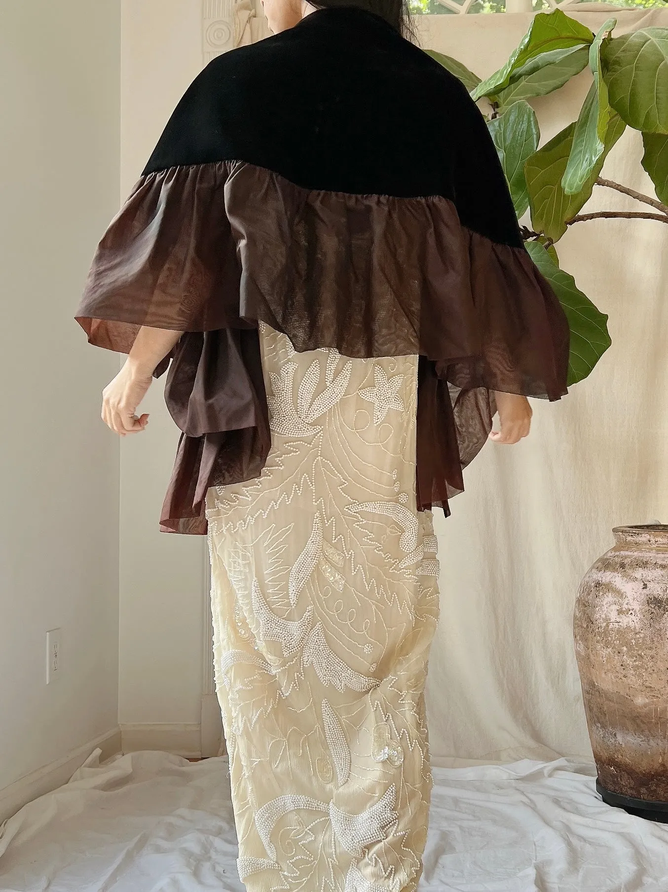 Vintage Velvet Ombre Shawl - OSFA