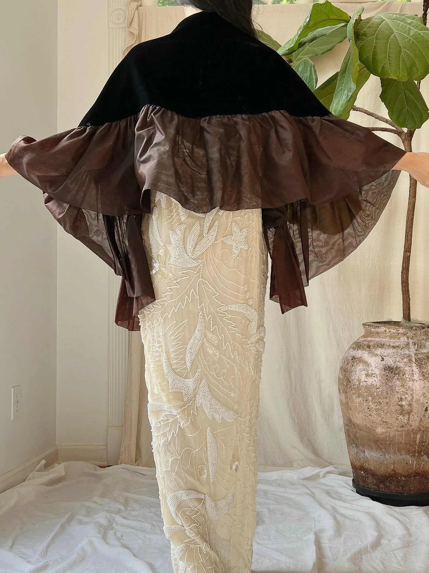 Vintage Velvet Ombre Shawl - OSFA