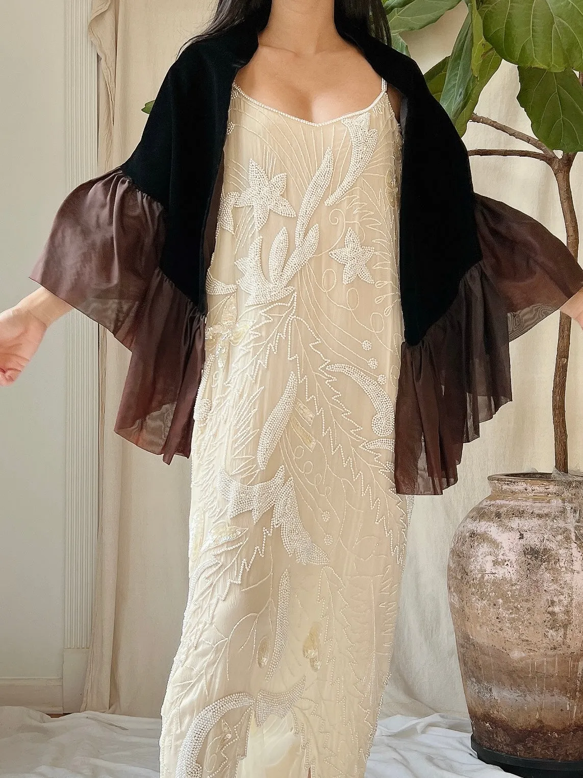 Vintage Velvet Ombre Shawl - OSFA