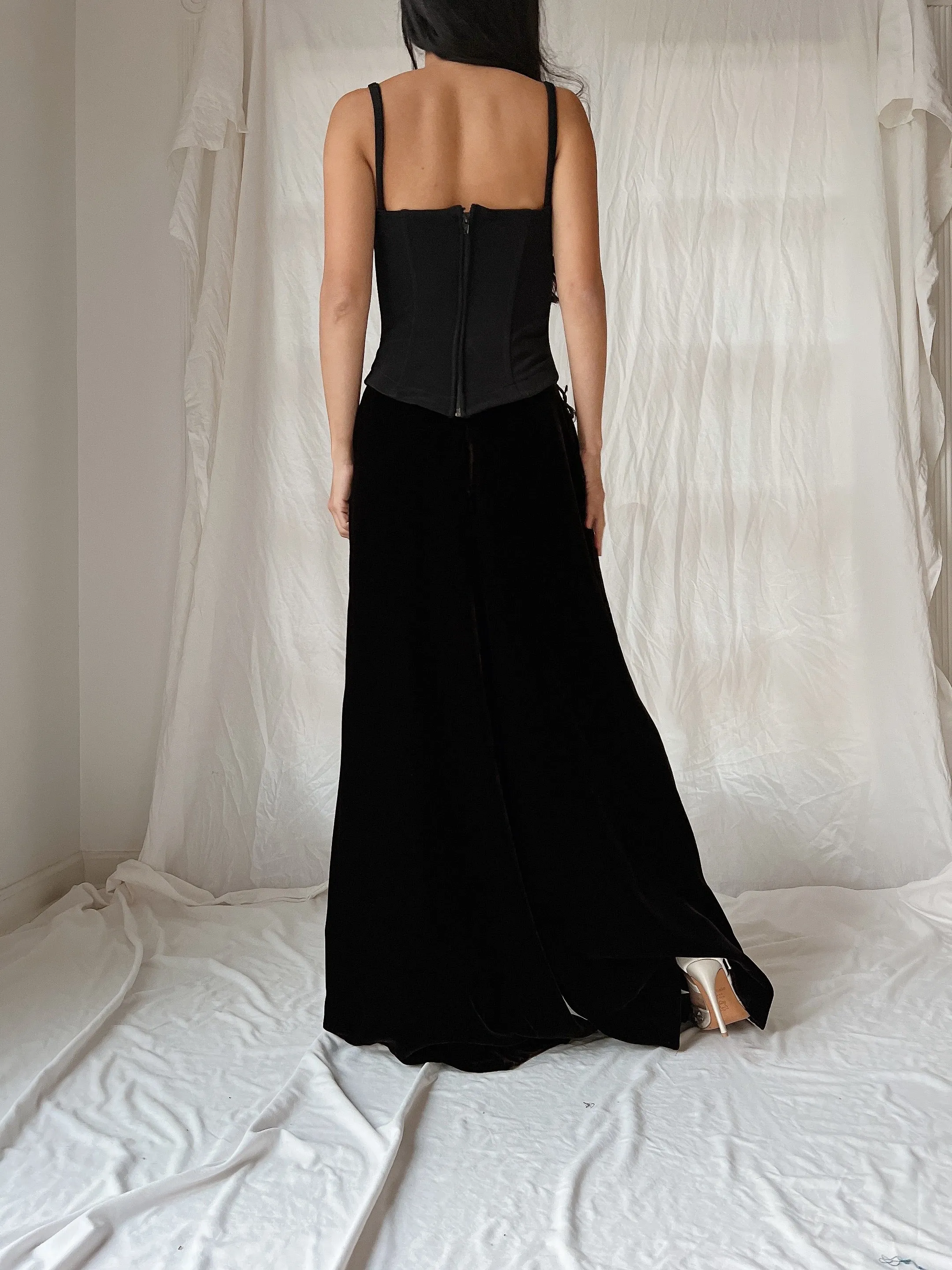 Vintage Velvet Palazzo Pants - S