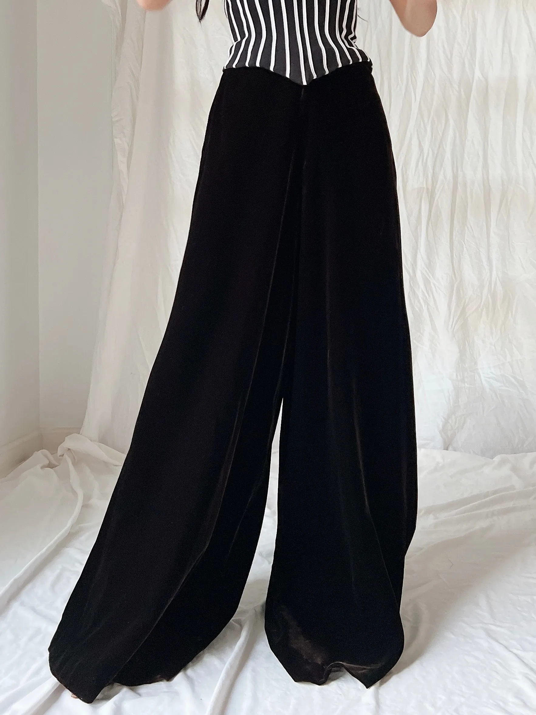 Vintage Velvet Palazzo Pants - S