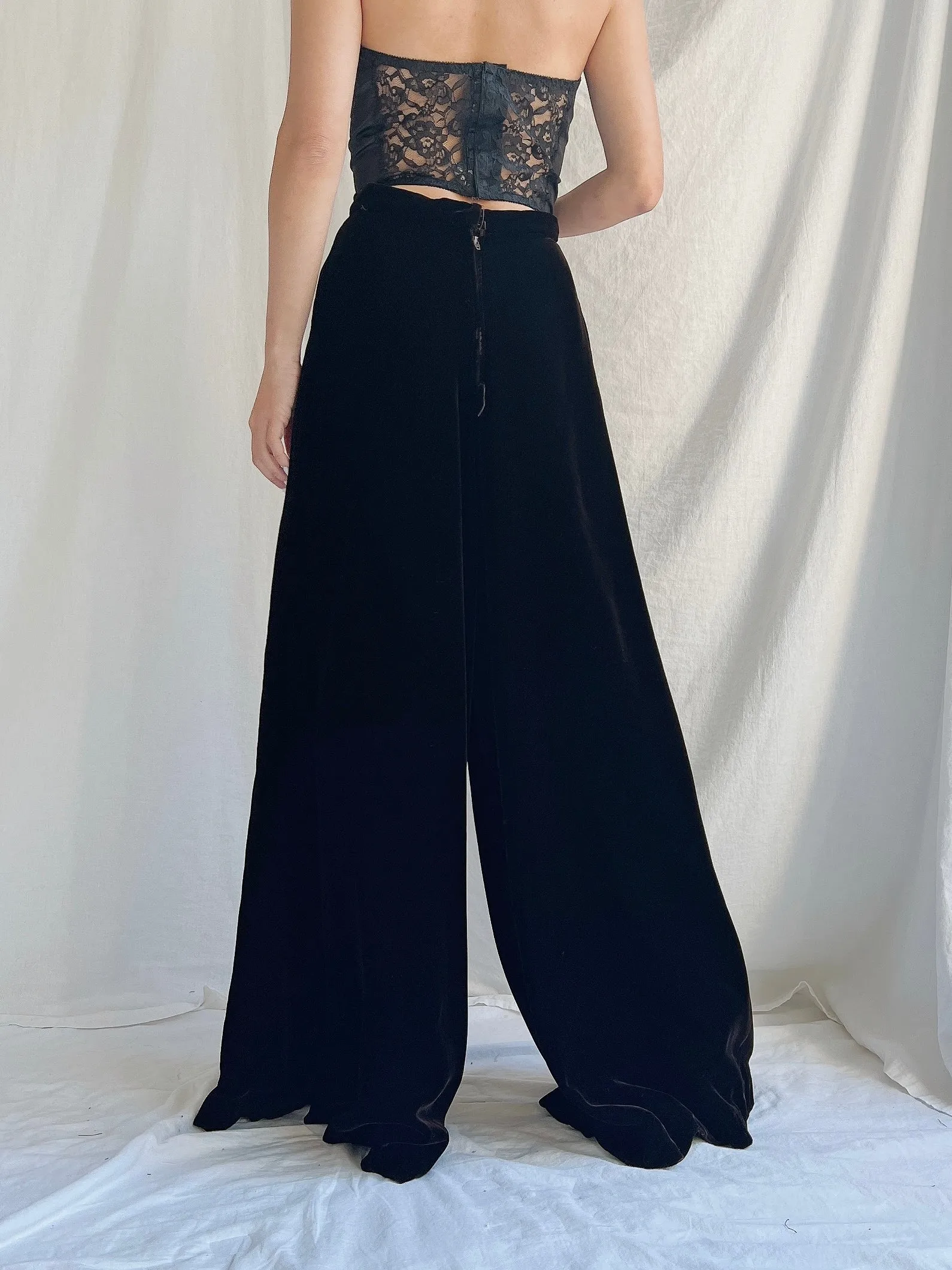 Vintage Velvet Wide Trousers -  XS