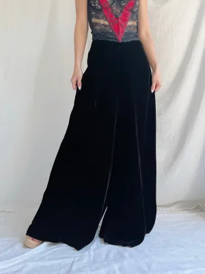 Vintage Velvet Wide Trousers -  XS