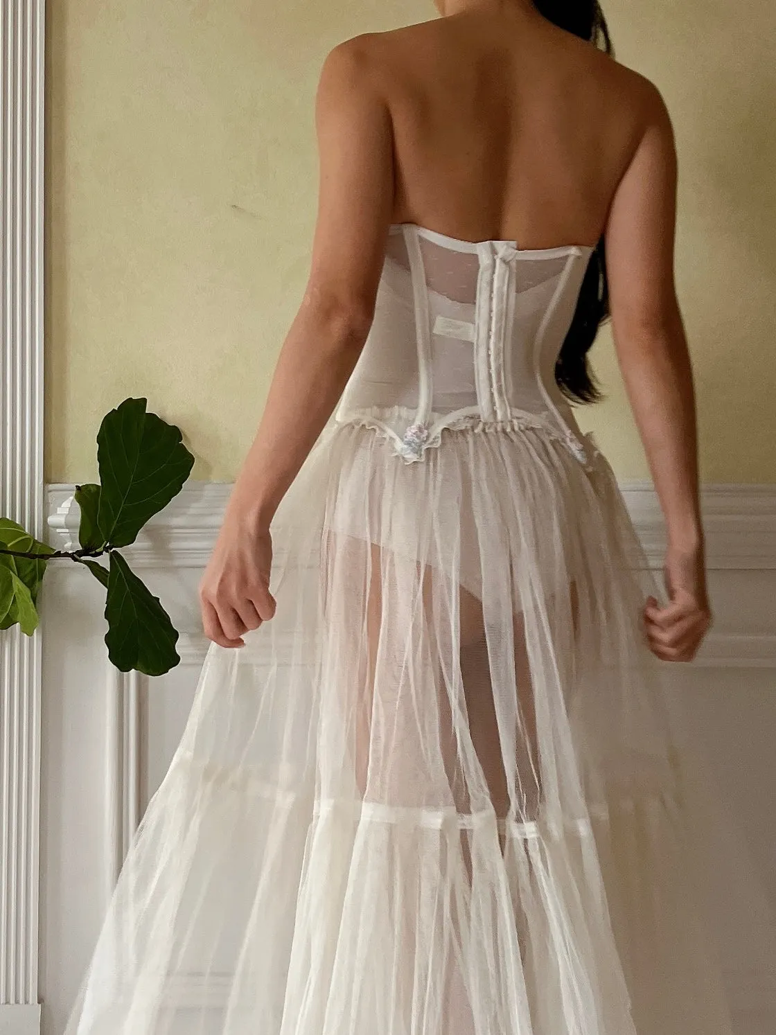 Vintage VS Embroidered Bustier - 34B/32C
