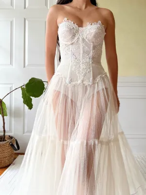 Vintage VS Embroidered Bustier - 34B/32C