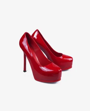 Women Red Glossy Pumps