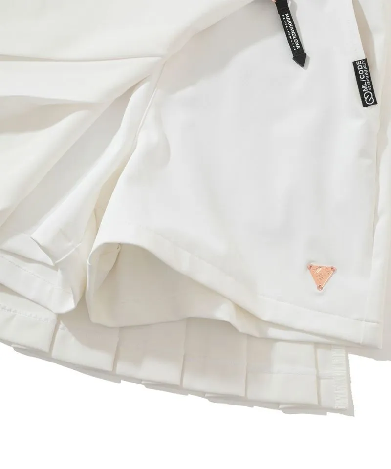 Women's Detachable Pleated Skirt/two Way Shorts White