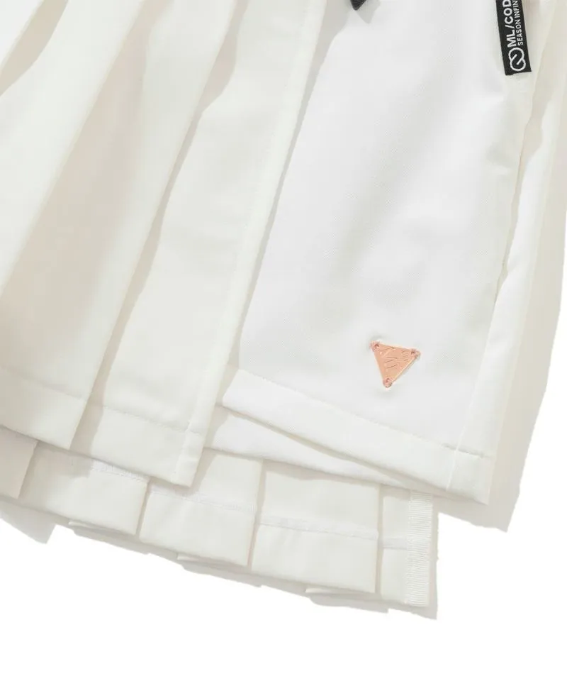 Women's Detachable Pleated Skirt/two Way Shorts White
