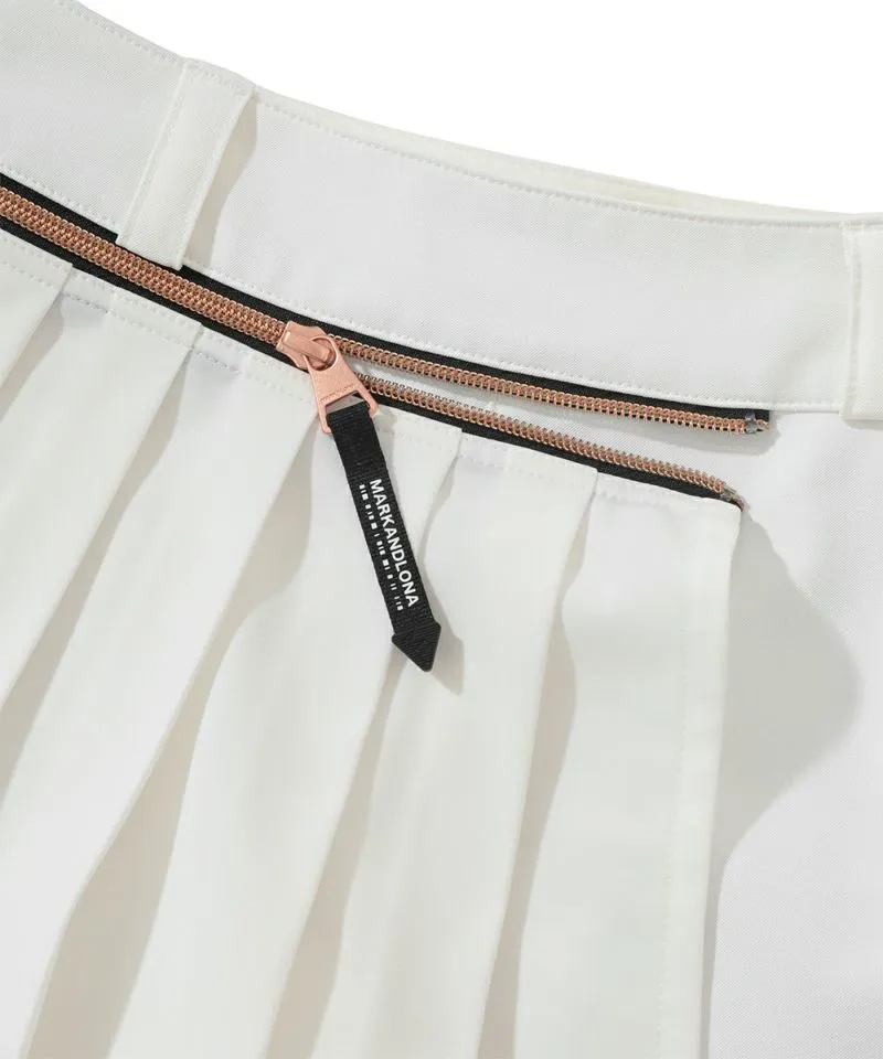 Women's Detachable Pleated Skirt/two Way Shorts White