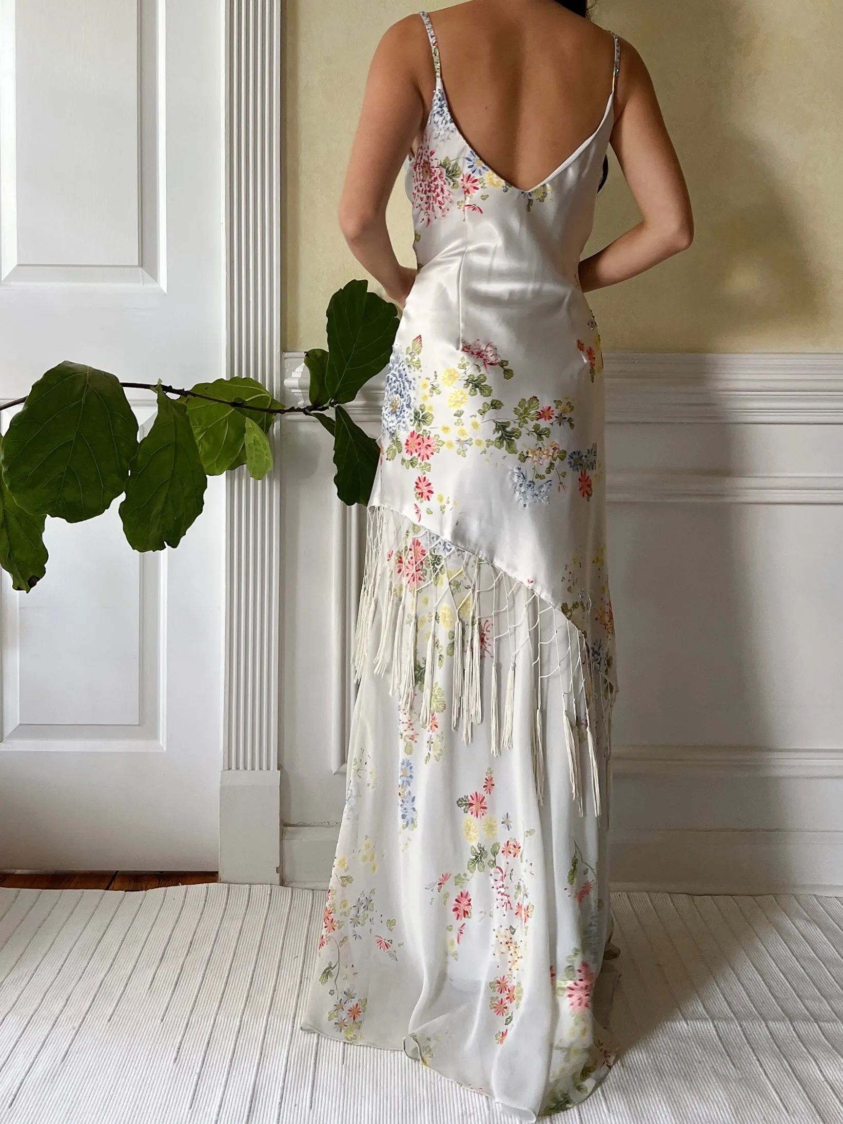 Y2K Satin Beaded Dress - S/M