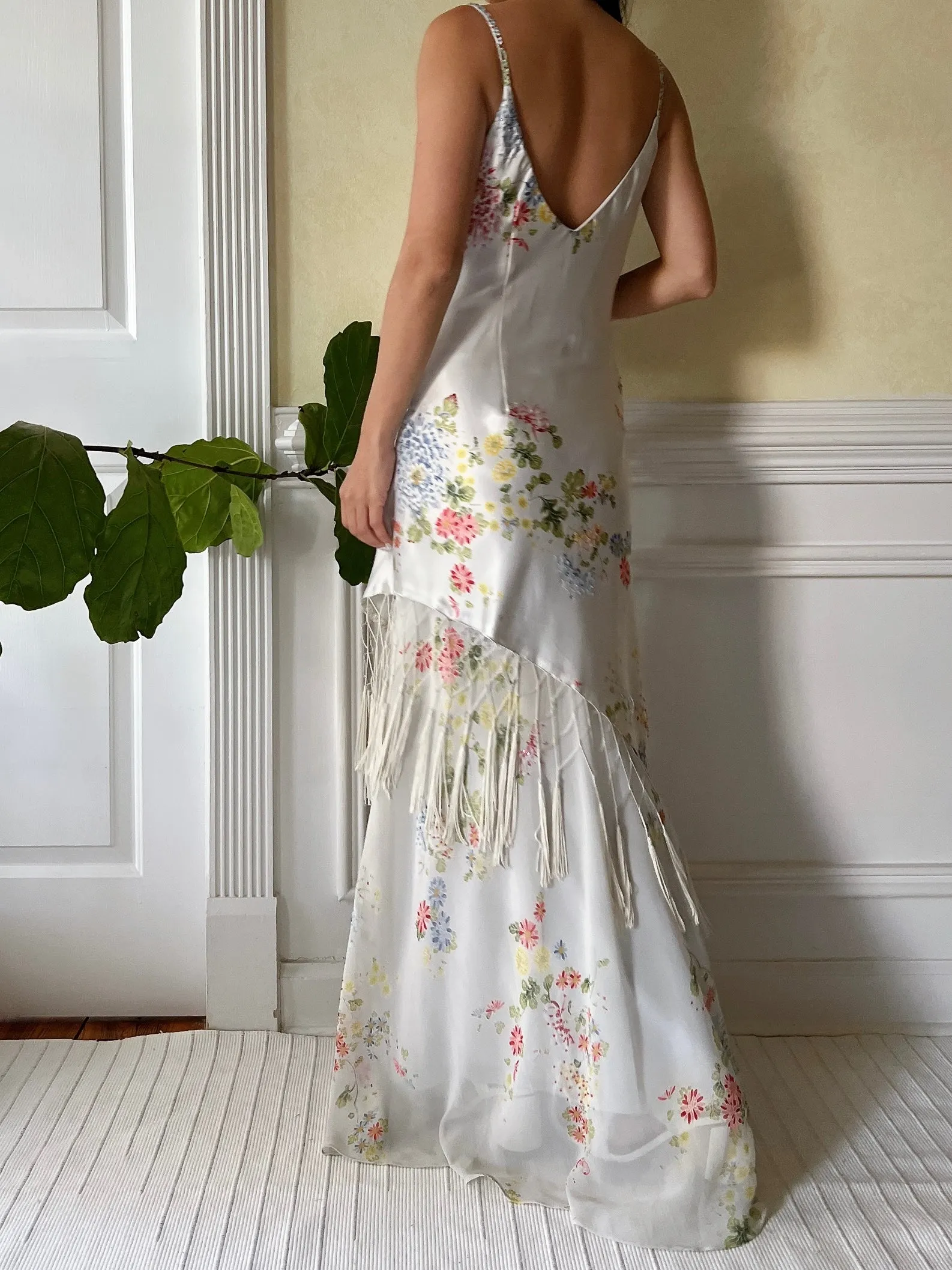 Y2K Satin Beaded Dress - S/M