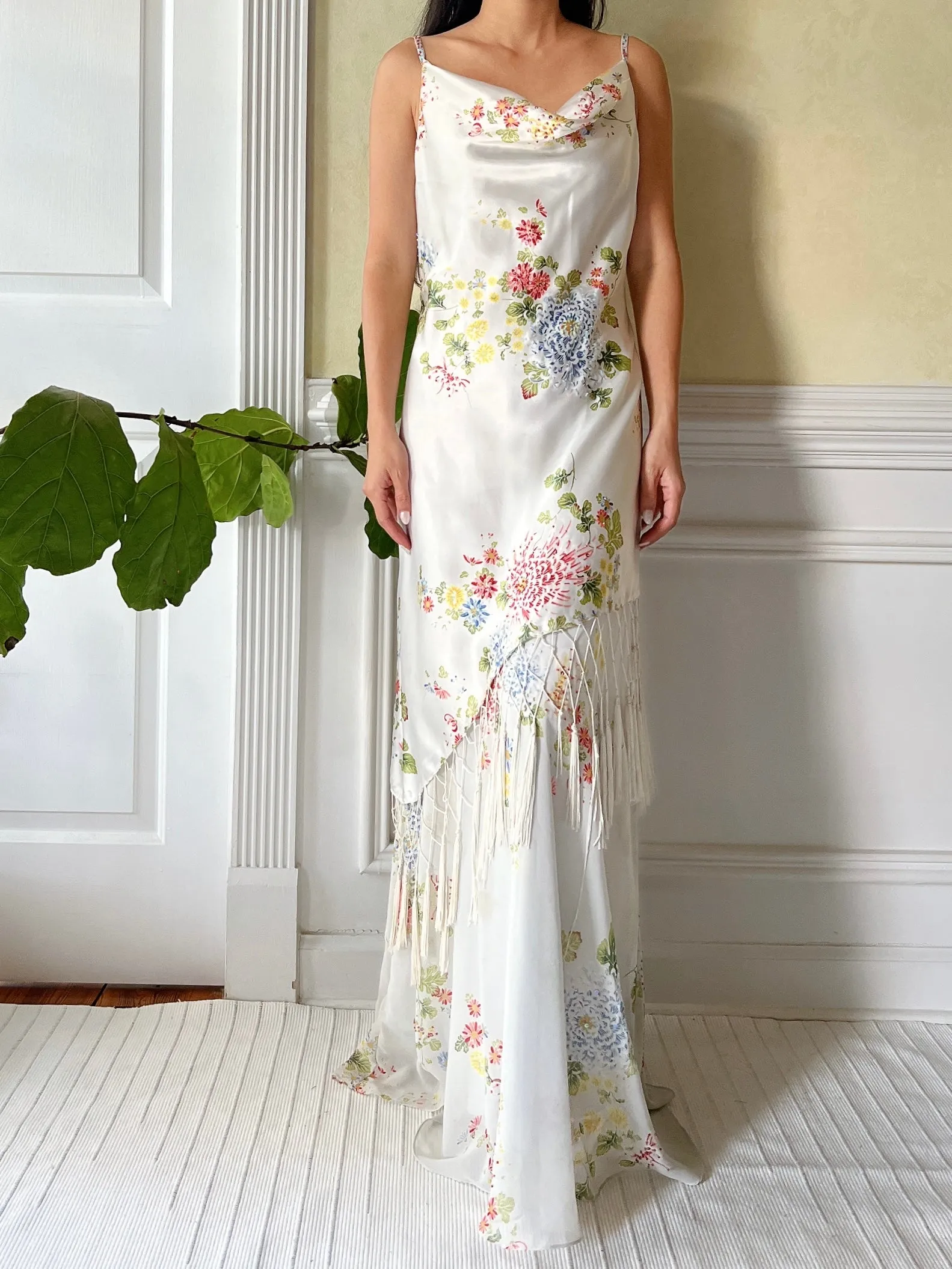 Y2K Satin Beaded Dress - S/M