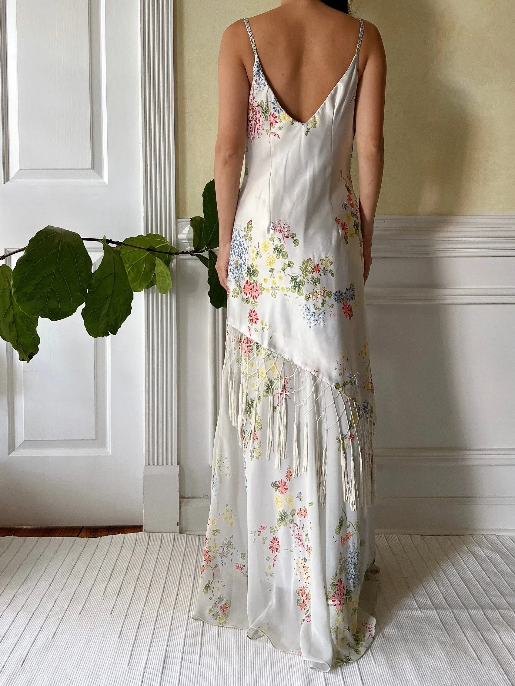 Y2K Satin Beaded Dress - S/M